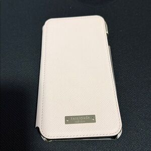 Kate Spade Saffiano Leather iPhone 7/8 Plus Case - Blush w/Black Suede Interior